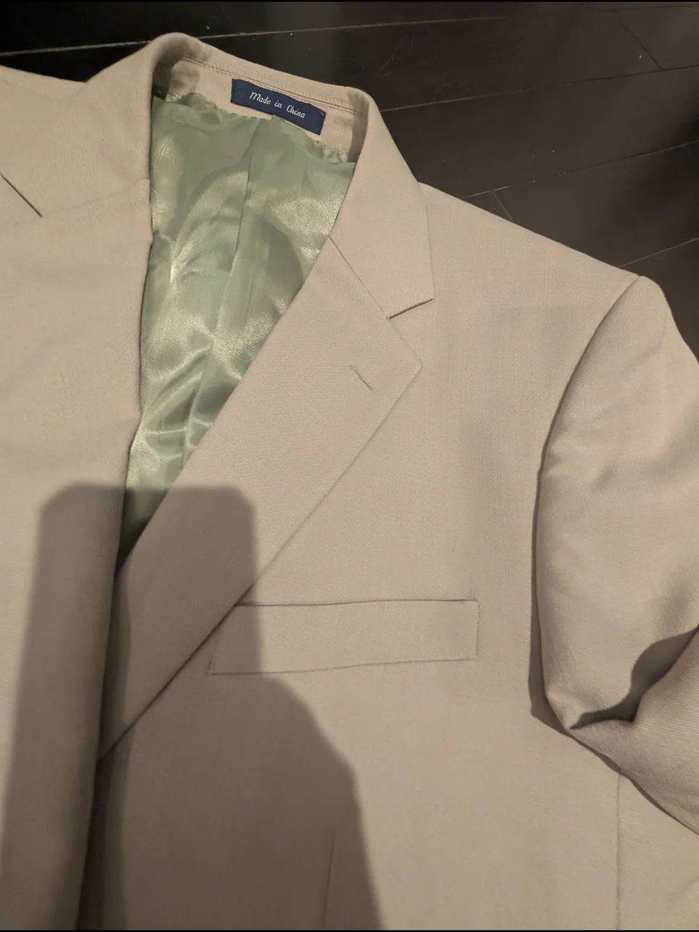 Alan Flusser Men's Beige Blazer - Two-Button Jacket 46L CHI-557